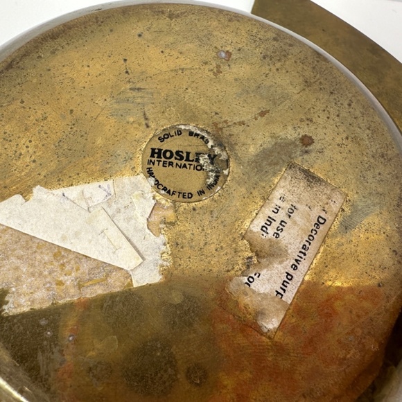 Vintage Mid Century Solid Brass Pocket Change Dish 5” Trinket Tray - Picture 6 of 9